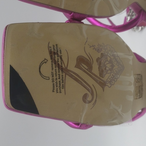 1198- Free People Parker Chain Heel Magenta Metallic Size 7.5 NWT - Picture 9 of 12